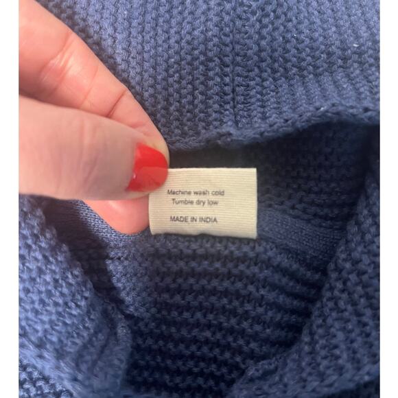 Viverano Organics Hooded Button & Pocket Sweater Knit Baby Jacket Navy 12-18M - Picture 7 of 7